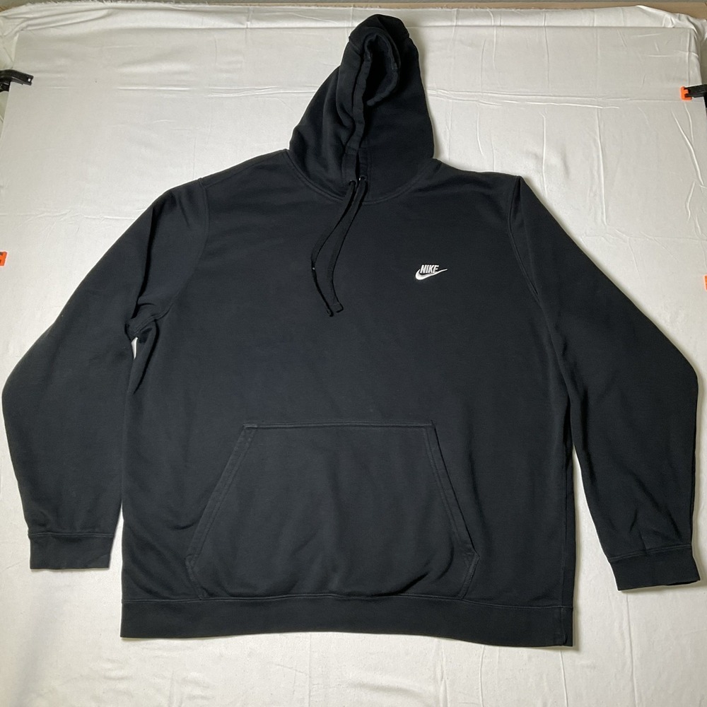 Nike Men Sz 3XL Sportswear Club Fleece Pullover Hoodie Black Athletic Casual 540